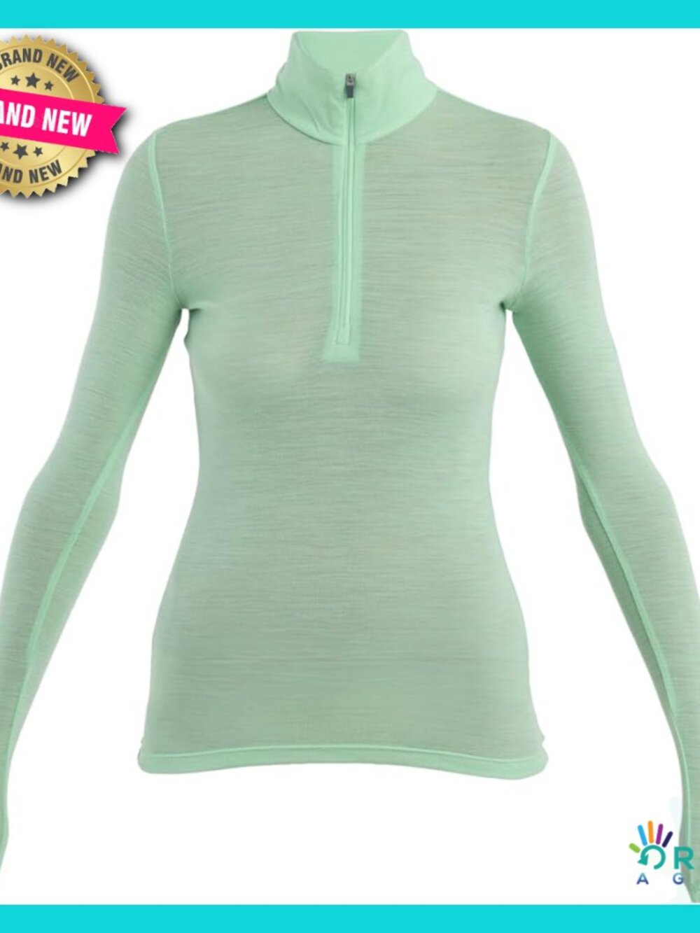 Merino Wool Half Zip Thermal Top Long Sleeve Fitted Base Layer Active